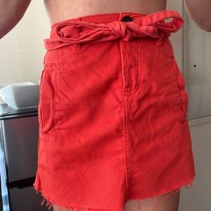 BDG red denim skirt!